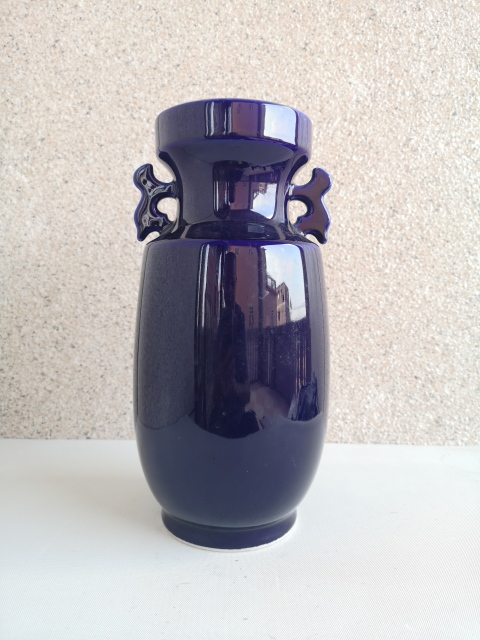 古玩陶瓷花鳥紋藍(lán)釉描金瓶拍賣，當(dāng)前價格222元