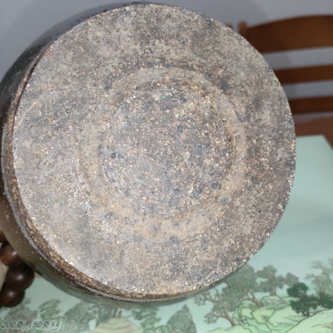 古玩陶瓷明末清初，磁州窯醬釉高領罐拍賣，當前價格399元