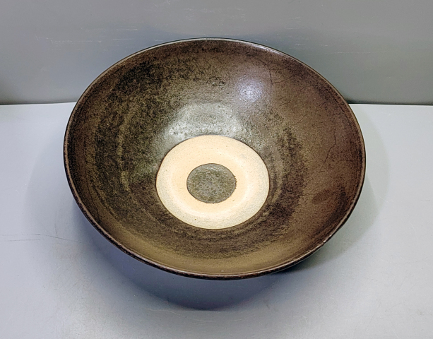 古玩陶瓷元代·茶葉末釉弦紋斗笠大碗拍賣，當前價格1750元