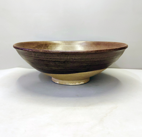 古玩陶瓷元代·茶葉末釉弦紋斗笠大碗拍賣，當前價格1750元