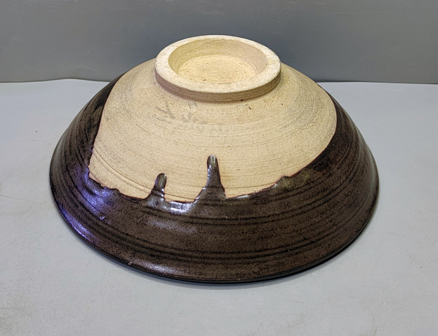 古玩陶瓷元代·茶葉末釉弦紋斗笠大碗拍賣，當前價格1750元