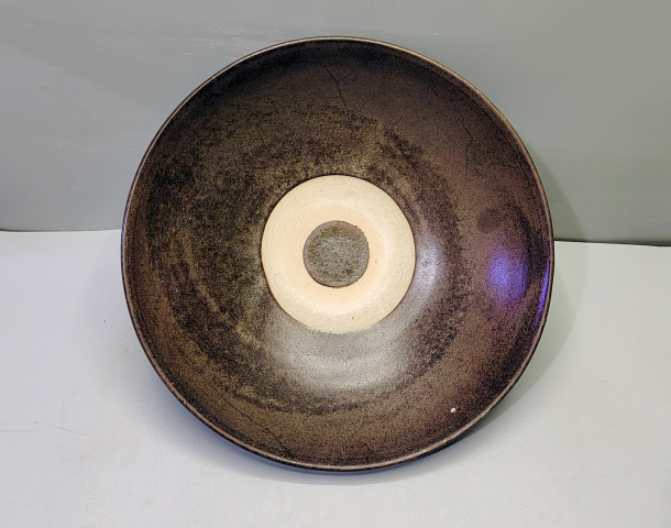 古玩陶瓷元代·茶葉末釉弦紋斗笠大碗拍賣，當前價格1750元