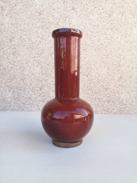 古玩陶瓷紅釉瓶拍賣,當前價格450元