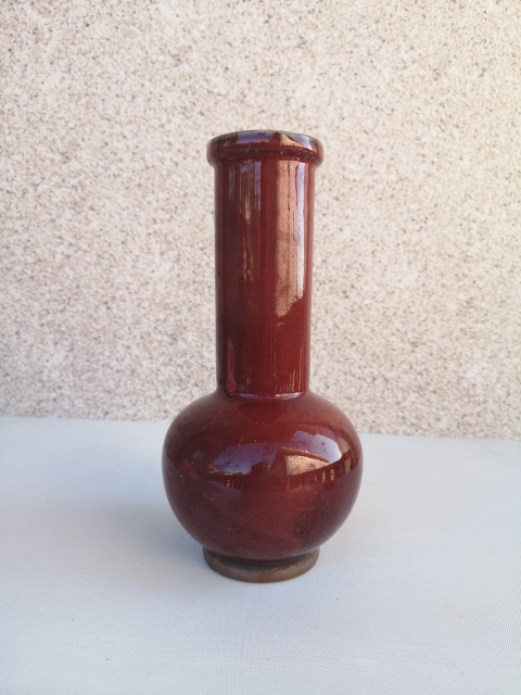古玩陶瓷紅釉瓶拍賣,當前價格450元