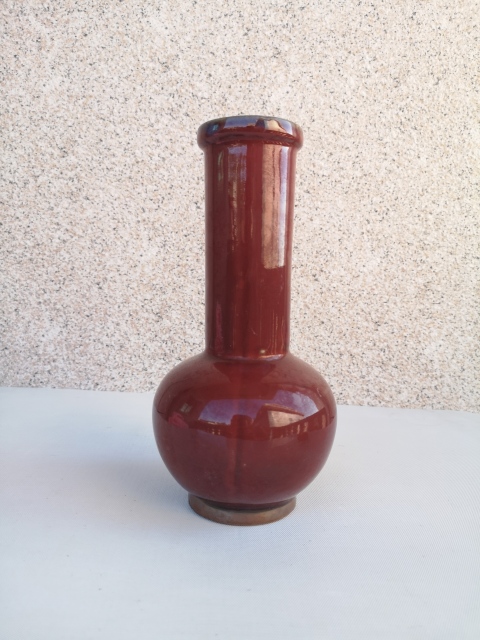 古玩陶瓷紅釉瓶拍賣,當前價格450元