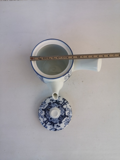 古玩陶瓷松竹梅 青花側把壺拍賣，當前價格298元