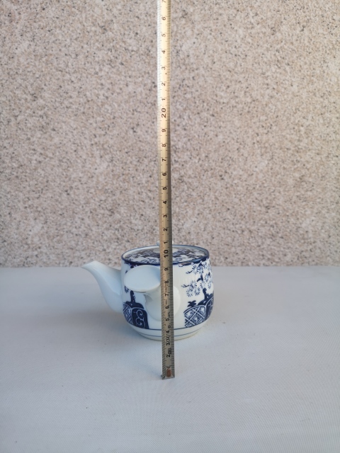 古玩陶瓷松竹梅 青花側把壺拍賣，當前價格298元