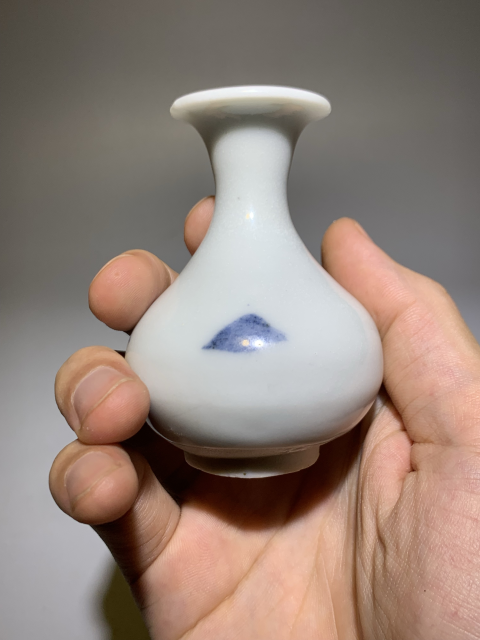 古玩陶瓷明末清初青花花卉紋玉壺春瓶拍賣,當前價格999元