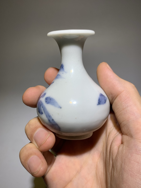古玩陶瓷明末清初青花花卉紋玉壺春瓶拍賣,當前價格999元