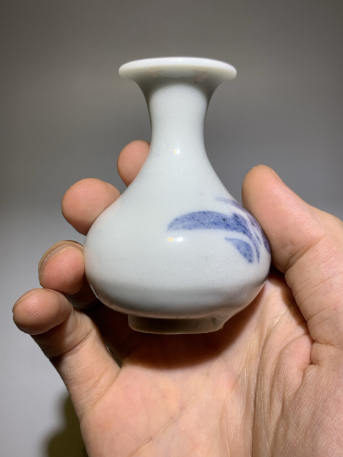 古玩陶瓷明末清初青花花卉紋玉壺春瓶拍賣,當前價格999元