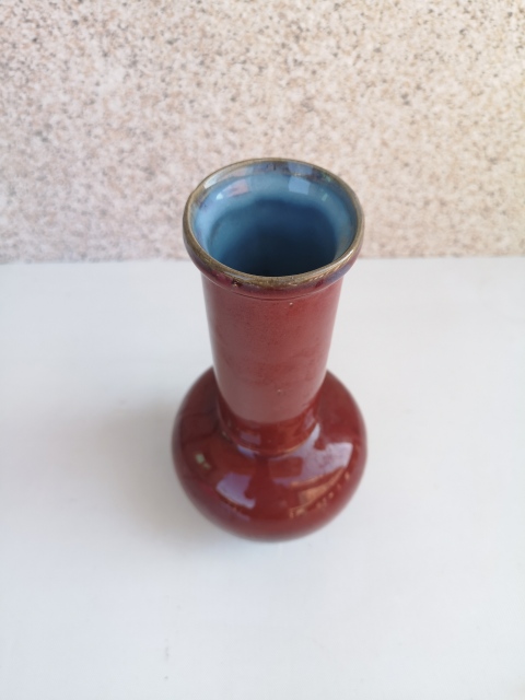 古玩陶瓷紅釉瓶拍賣,當前價格450元