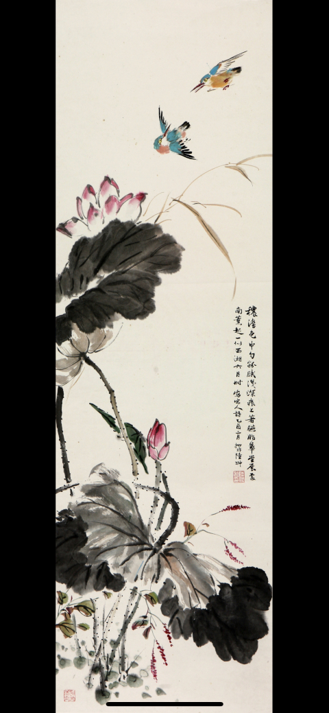 古玩字畫陸仰非款寫意花鳥立軸拍賣,當前價格60000元