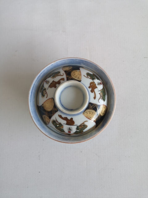 古玩陶瓷青花加彩蓋碗拍賣，當前價格450元