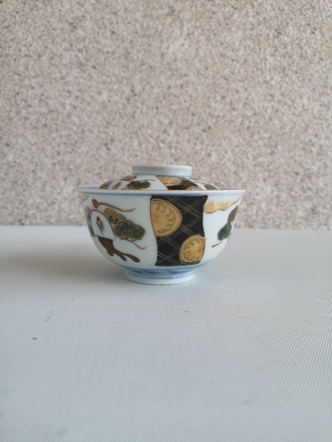 古玩陶瓷青花加彩蓋碗拍賣，當前價格450元
