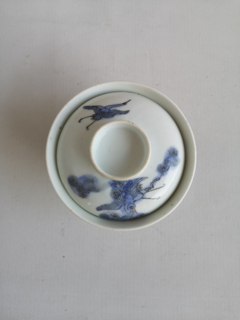 古玩陶瓷松鶴紋蓋碗拍賣，當前價格450元