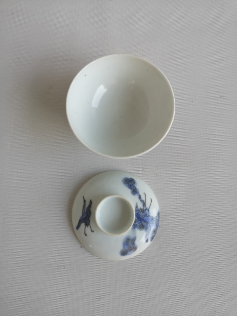 古玩陶瓷松鶴紋蓋碗拍賣，當前價格450元