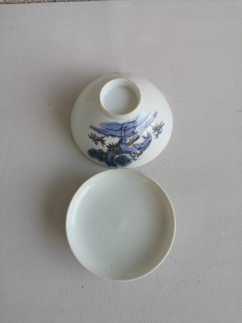 古玩陶瓷松鶴紋蓋碗拍賣，當前價格450元