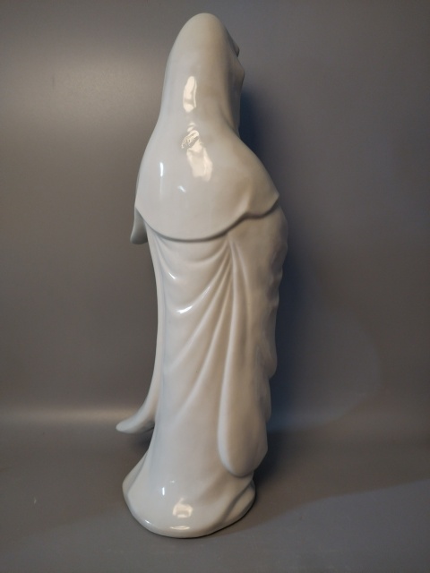 古玩陶瓷【精美大尺寸雕塑】民國(guó)解放初白釉觀音造像拍賣,當(dāng)前價(jià)格1266元
