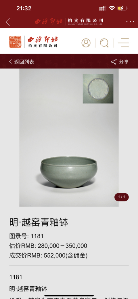 古玩陶瓷青白釉四系罐拍賣，當前價格9000元