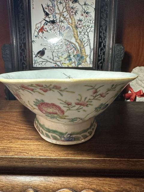 古玩陶瓷道光粉彩十二花神荷葉貢盤拍賣，當前價格12000元