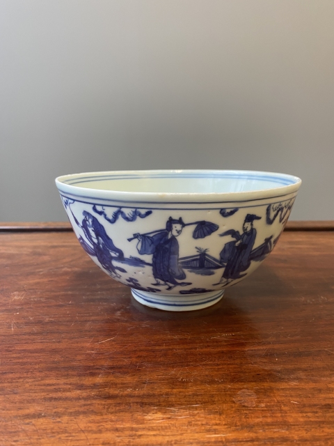 域鉴古玩】明嘉靖青花八仙祝寿纹碗鉴定结果_明嘉靖青花八仙祝寿