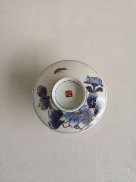 古玩陶瓷青花加彩描金蓋碗拍賣，當(dāng)前價(jià)格350元