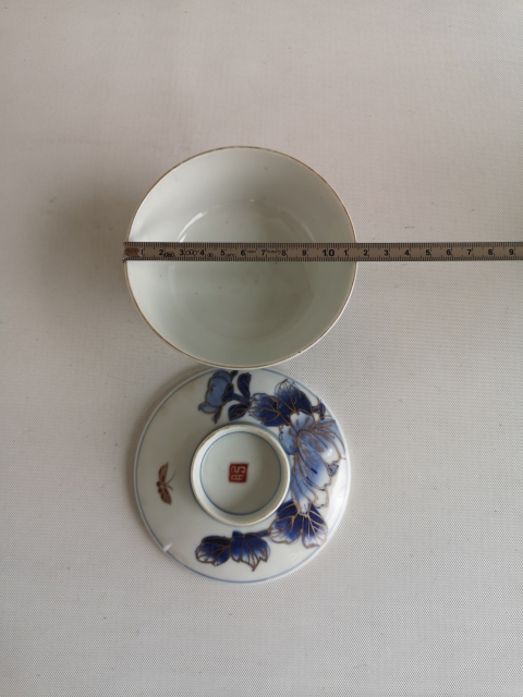 古玩陶瓷青花加彩描金蓋碗拍賣，當(dāng)前價(jià)格350元