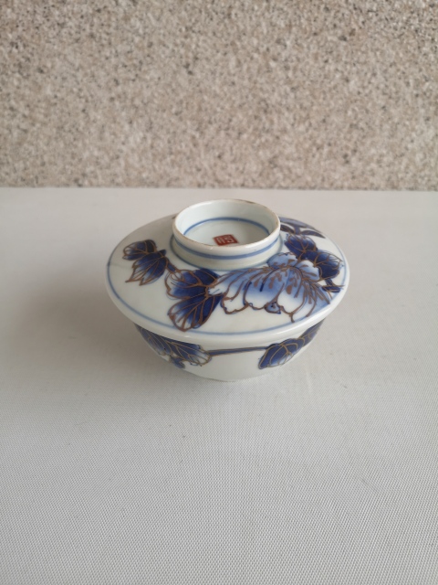 古玩陶瓷青花加彩描金蓋碗拍賣，當(dāng)前價(jià)格350元