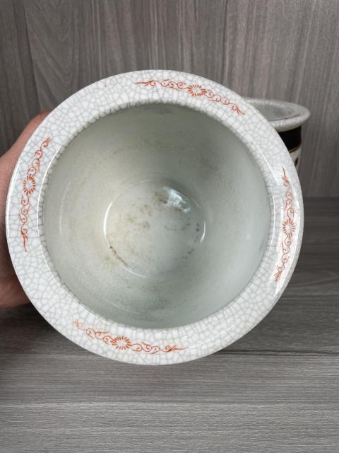 古玩陶瓷清末民初 精品哥釉粉彩刀馬人物圖案缸一對(duì)(文房器)拍賣,當(dāng)前價(jià)格3600元