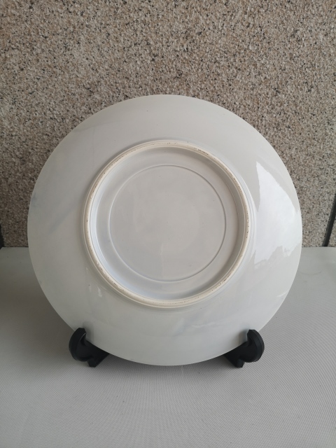 古玩陶瓷花鳥紋青花礬紅盤拍賣,當前價格350元