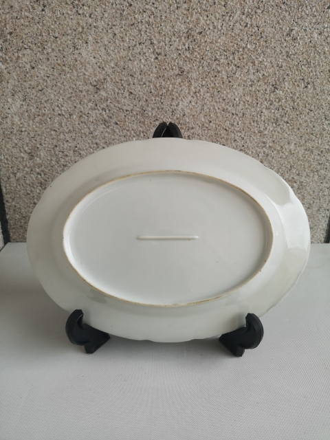 古玩陶瓷樓臺亭閣山水紋青花盤拍賣，當前價格480元