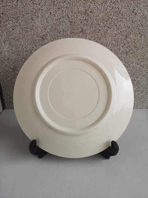 古玩陶瓷花蝶紋彩繪盤拍賣,當前價格350元