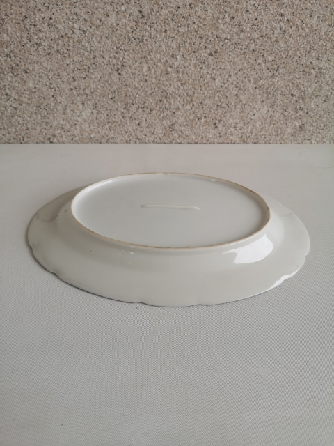古玩陶瓷樓臺亭閣山水紋青花盤拍賣，當前價格480元
