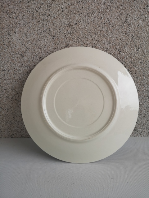 古玩陶瓷花蝶紋彩繪盤拍賣,當前價格350元