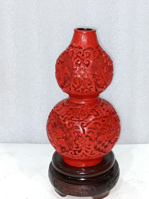 古玩雜項剔紅雕漆葫蘆擺件拍賣,當前價格680元