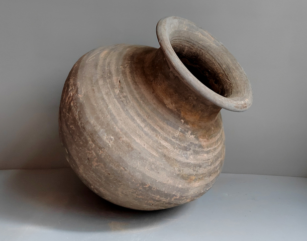 古玩陶瓷漢代·弦紋撇口罐【已實(shí)物鑒真】拍賣，當(dāng)前價(jià)格688元