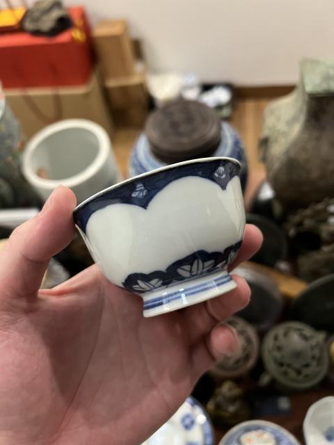 古玩陶瓷晚清青花杯拍賣，當前價格299元