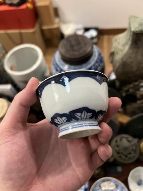 古玩陶瓷晚清青花杯拍賣，當前價格299元