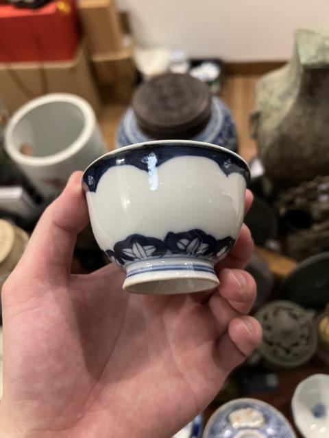 古玩陶瓷晚清青花杯拍賣，當前價格299元