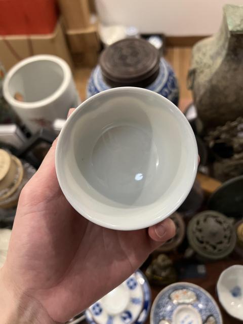 古玩陶瓷晚清青花杯拍賣，當前價格299元