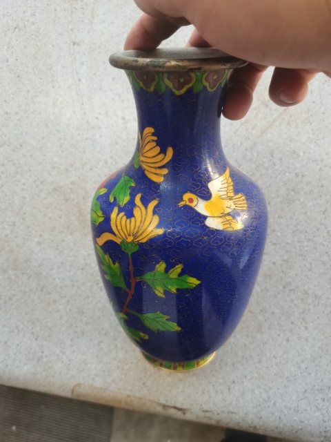 古玩雜項景泰藍花瓶拍賣,當前價格999元