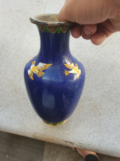 古玩雜項景泰藍花瓶拍賣,當前價格999元