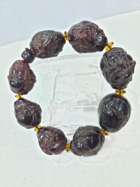 古玩雜項**雕財神手串拍賣，當前價格488元