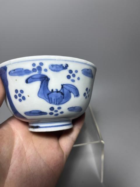 古玩陶瓷福壽青花蓋碗拍賣，當前價格0元