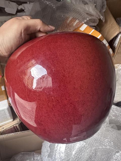 古玩陶瓷鈞紅釉西瓜蓋罐拍賣,當前價格3500元