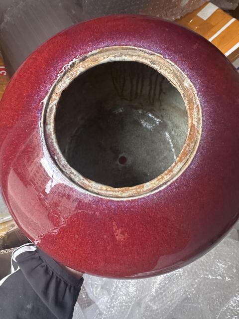 古玩陶瓷鈞紅釉西瓜蓋罐拍賣,當前價格3500元