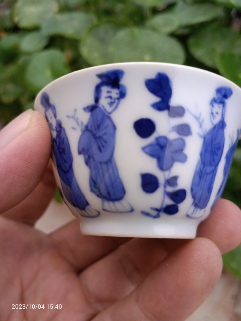 古玩陶瓷青花人物杯碟拍賣,當前價格273元