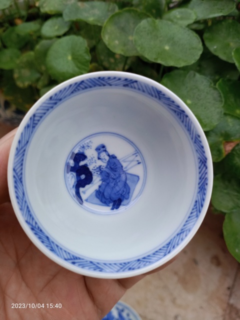 古玩陶瓷青花人物杯碟拍賣,當前價格273元