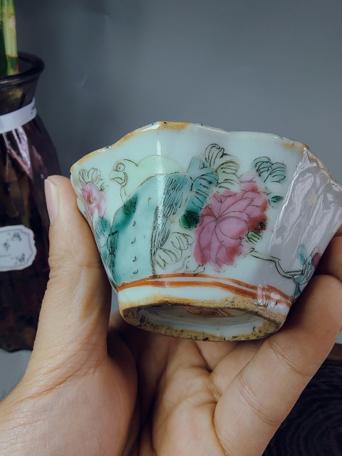 古玩陶瓷清同治·內松石綠外粉彩富貴白頭紋小貢碗680拍賣,當前價格680元