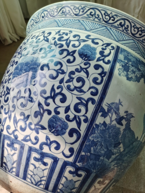 古玩陶瓷創(chuàng)匯?青花鸞鳳和鳴紋畫缸拍賣，當(dāng)前價(jià)格6600元